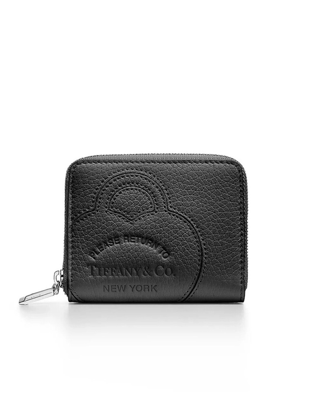 Tiffany & Co. Black Leather Zip Wallet